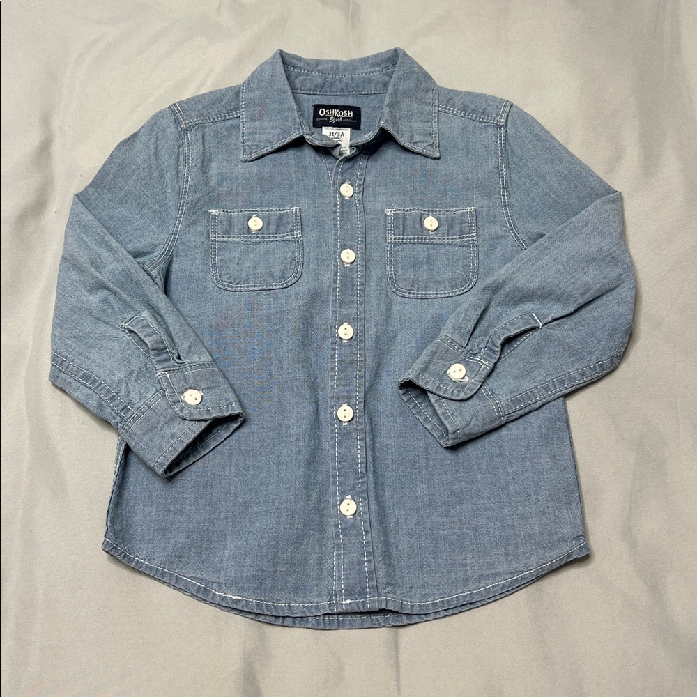 (NWOT) OshKosh B'gosh Classic Blue Denim Button-Up Shirt